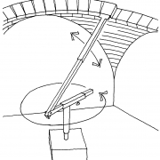 Radial arm positions bricks